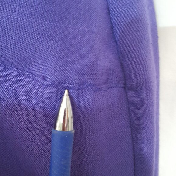 SL Fashions Vintage Womens Dress Size 12 Purple Double Breasted Faux Pockets Bel - Picture 7 of 7